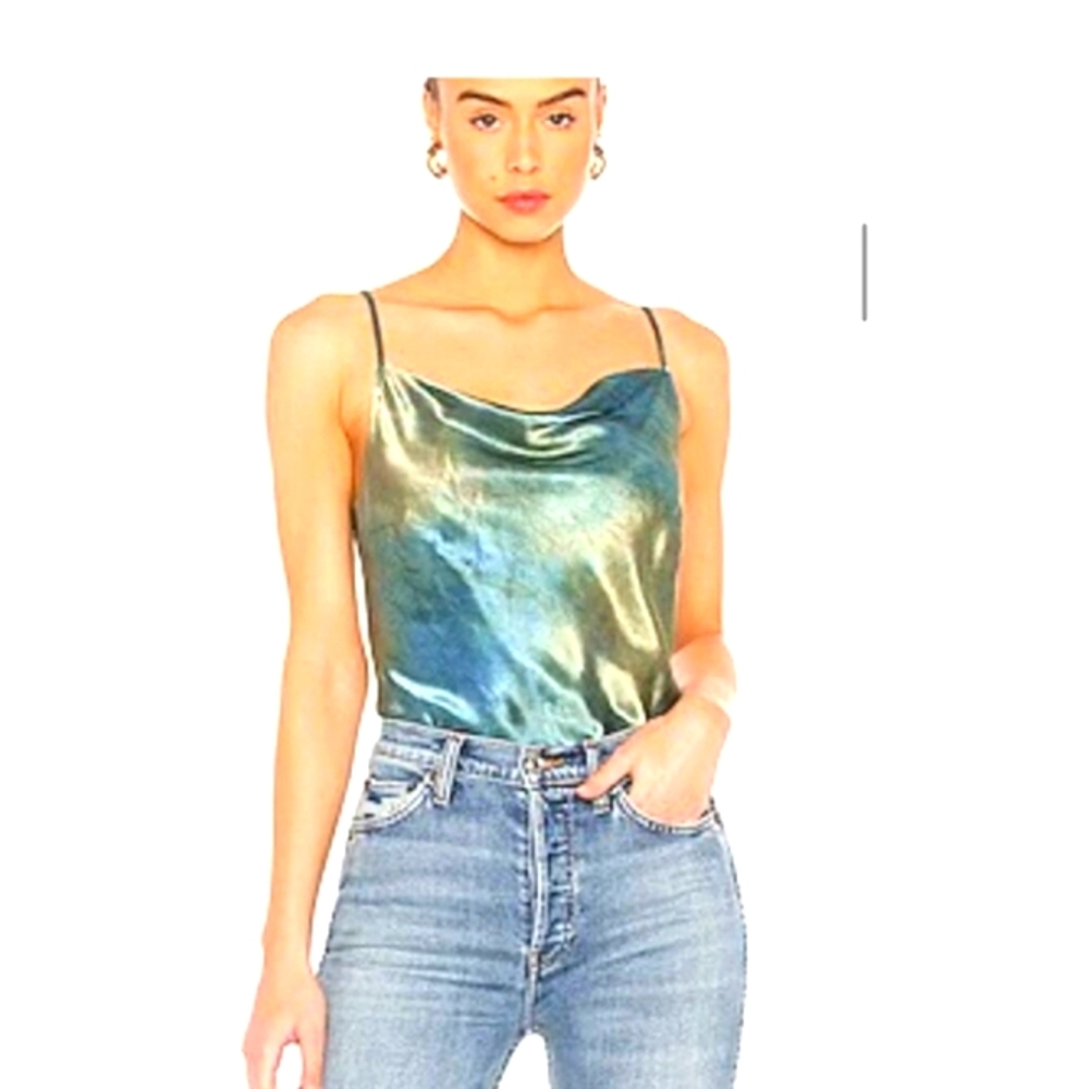 NATION LTD Maxine Draped Neck Cami in Earth Tie Dye Size Small